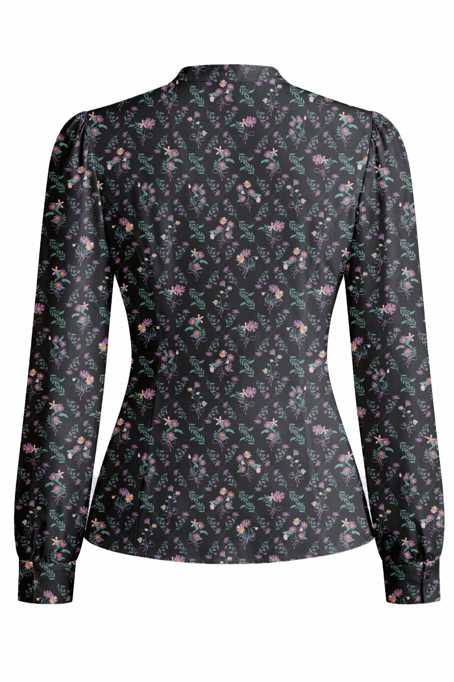 Margaret Black Ditsy Floral Blouse