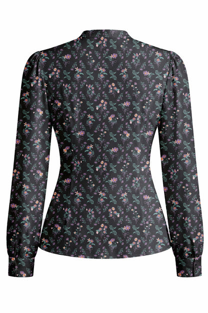 Margaret Black Ditsy Floral Blouse