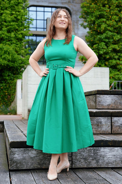 Helen Green Cotton Midi Dress