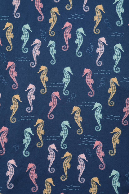 Matilda Navy Blue Seahorse Wrap Dress