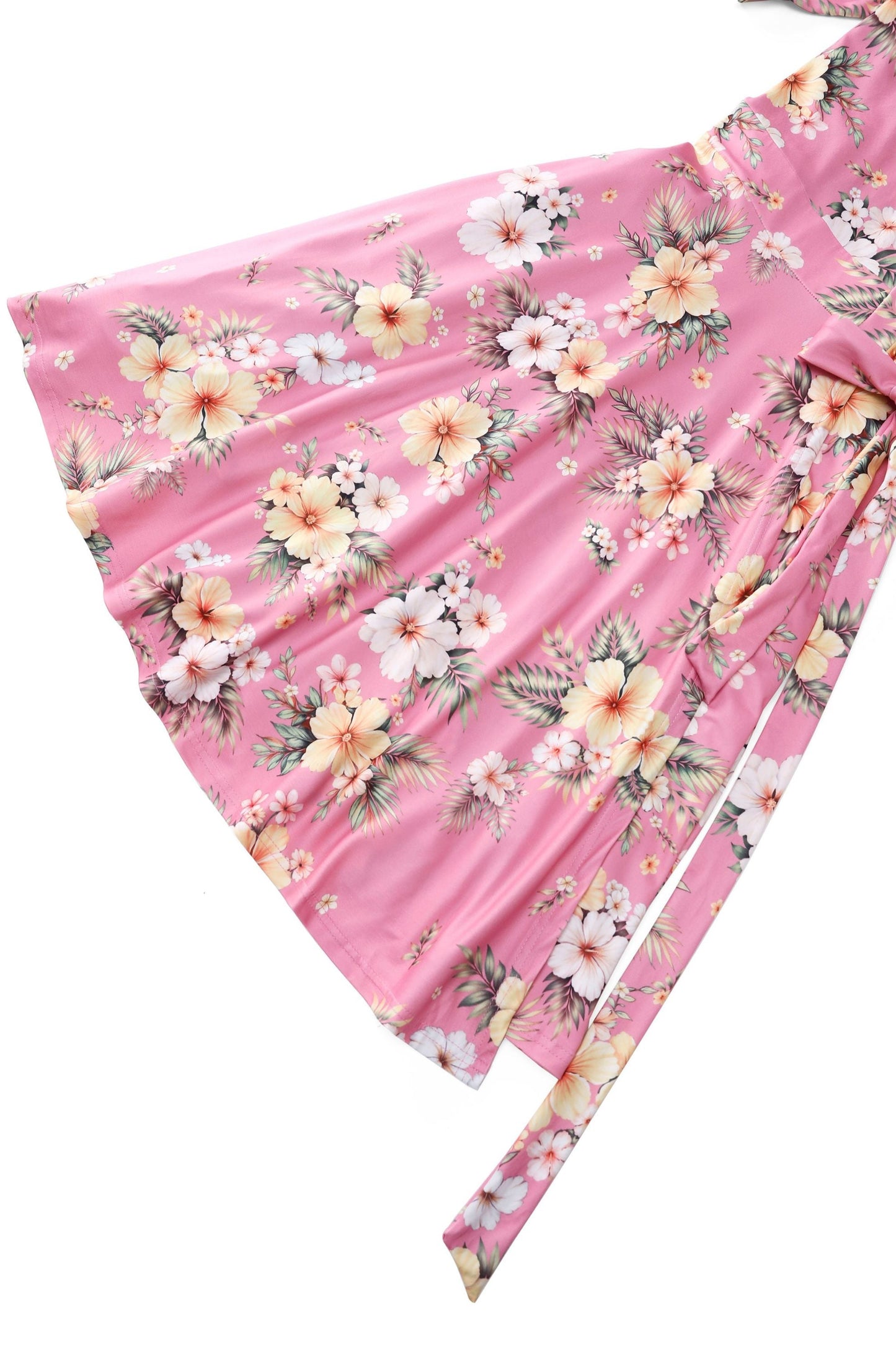 Matilda Pink Vintage Hibiscus Wrap Dress