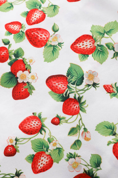 Matilda Summer Strawberry Wrap Dress In White