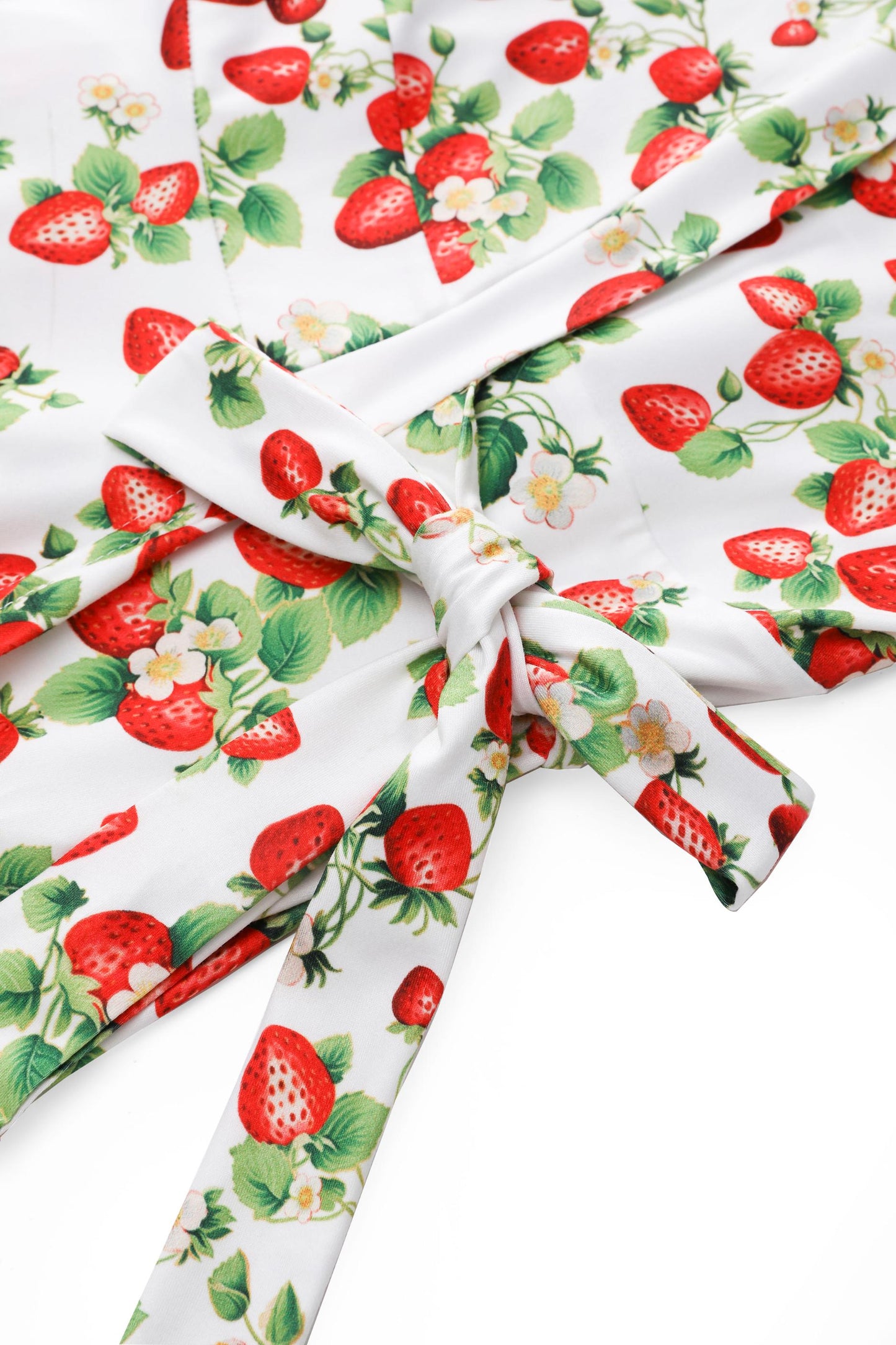Matilda Summer Strawberry Wrap Dress In White