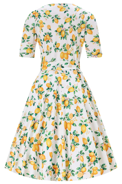Matilda White Lemon Wrap Dress in White