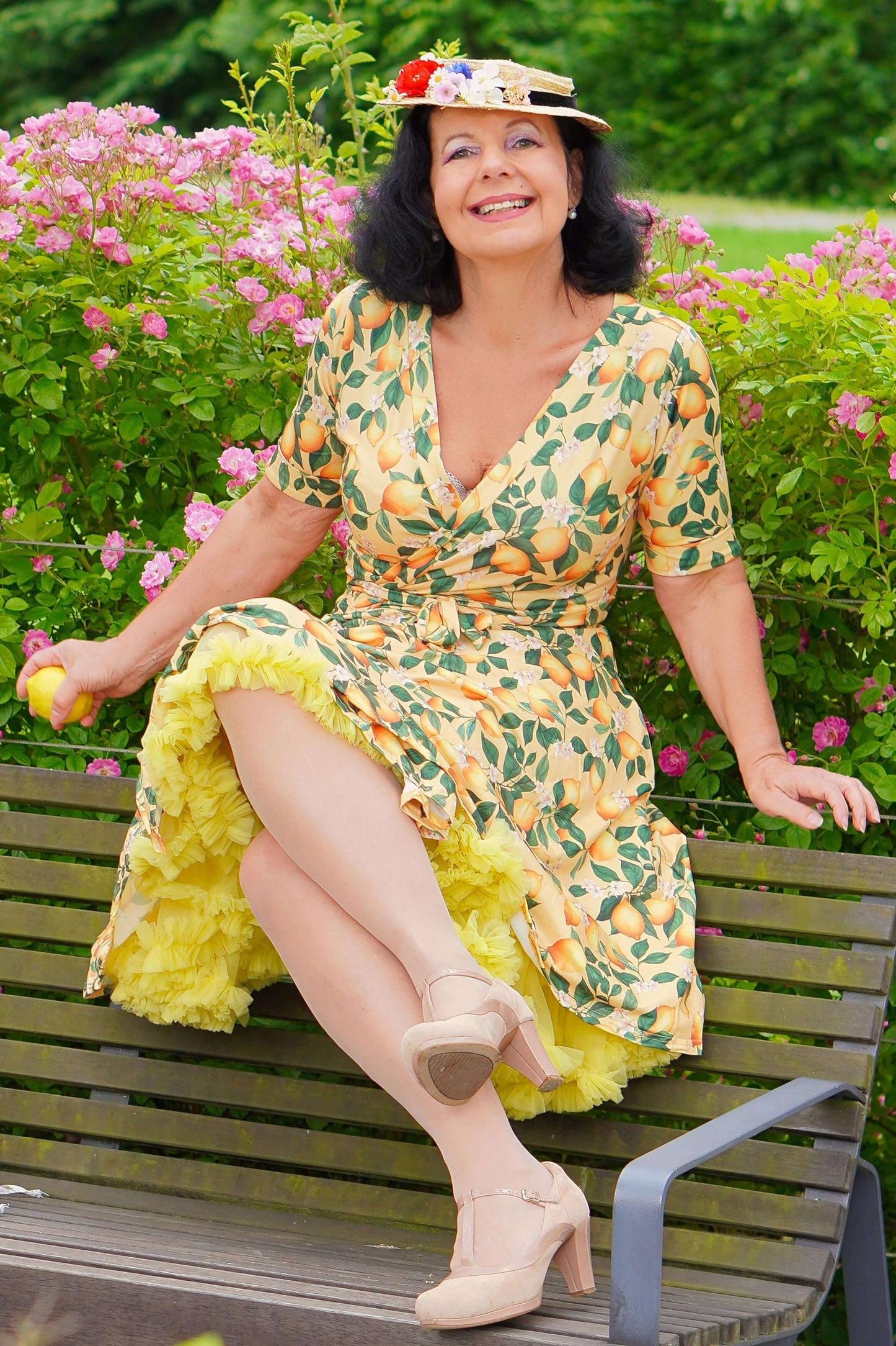 Matilda Lemon Wrap Dress in Yellow