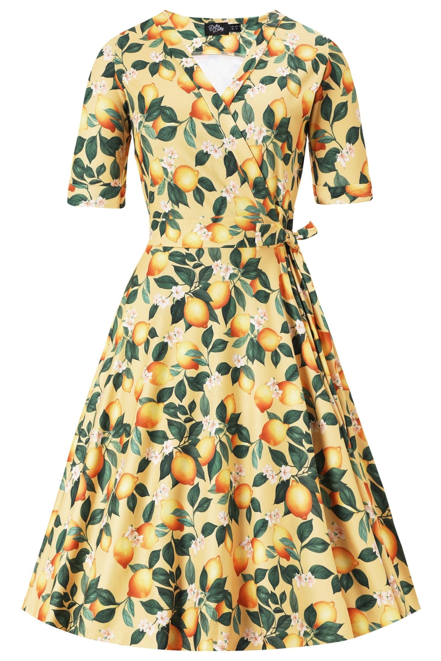 Matilda Lemon Wrap Dress in Yellow
