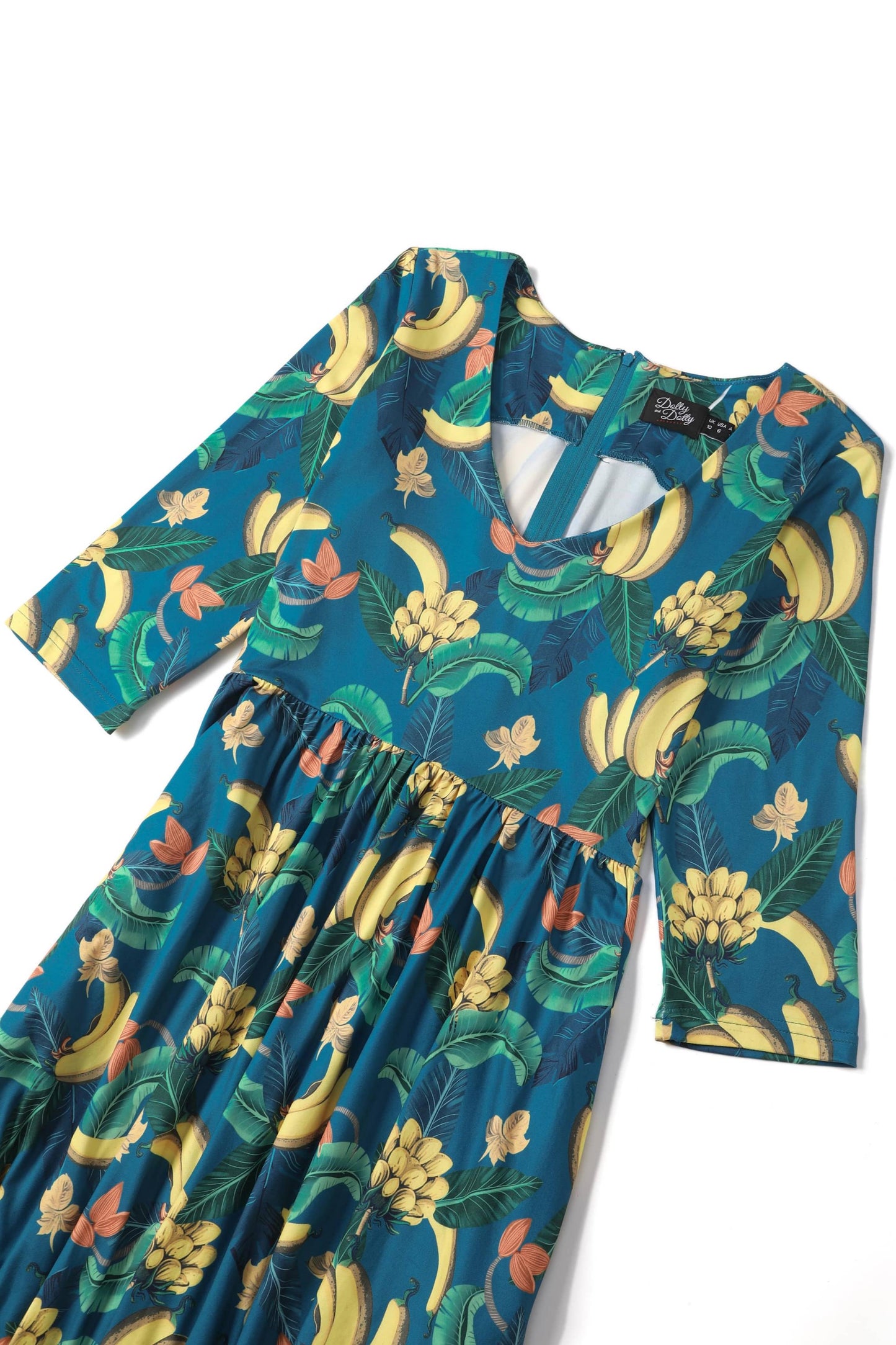 Billie Banana Print Dress In Blue