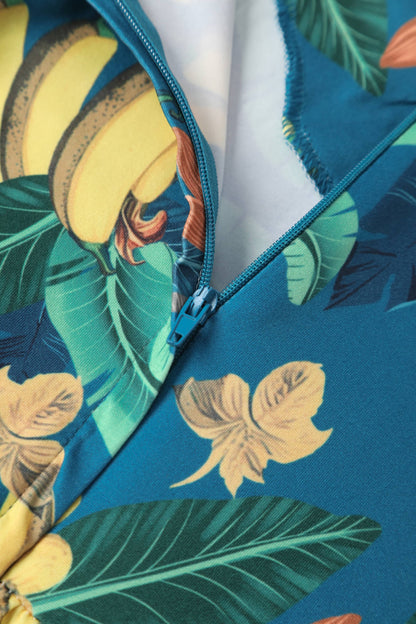 Billie Banana Print Dress In Blue