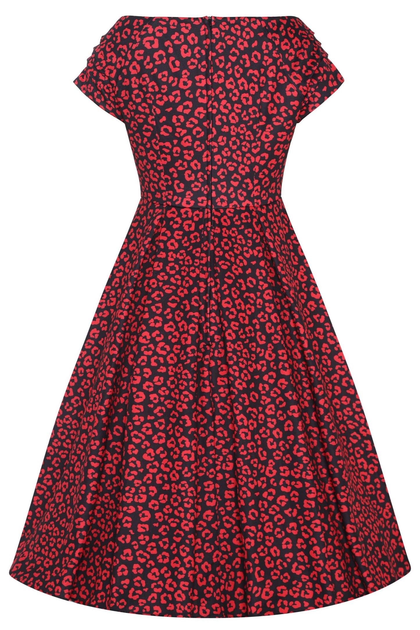 Lily Black & Red Cheetah Print Off Shoulder Dress