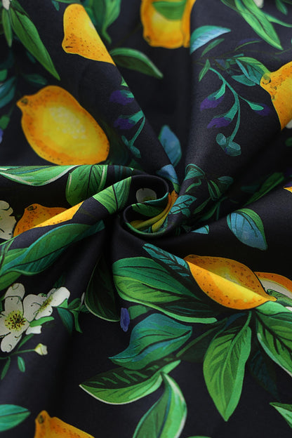 Ophelia Black Lemon Midi Dress