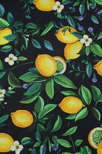 Ophelia Black Lemon Midi Dress