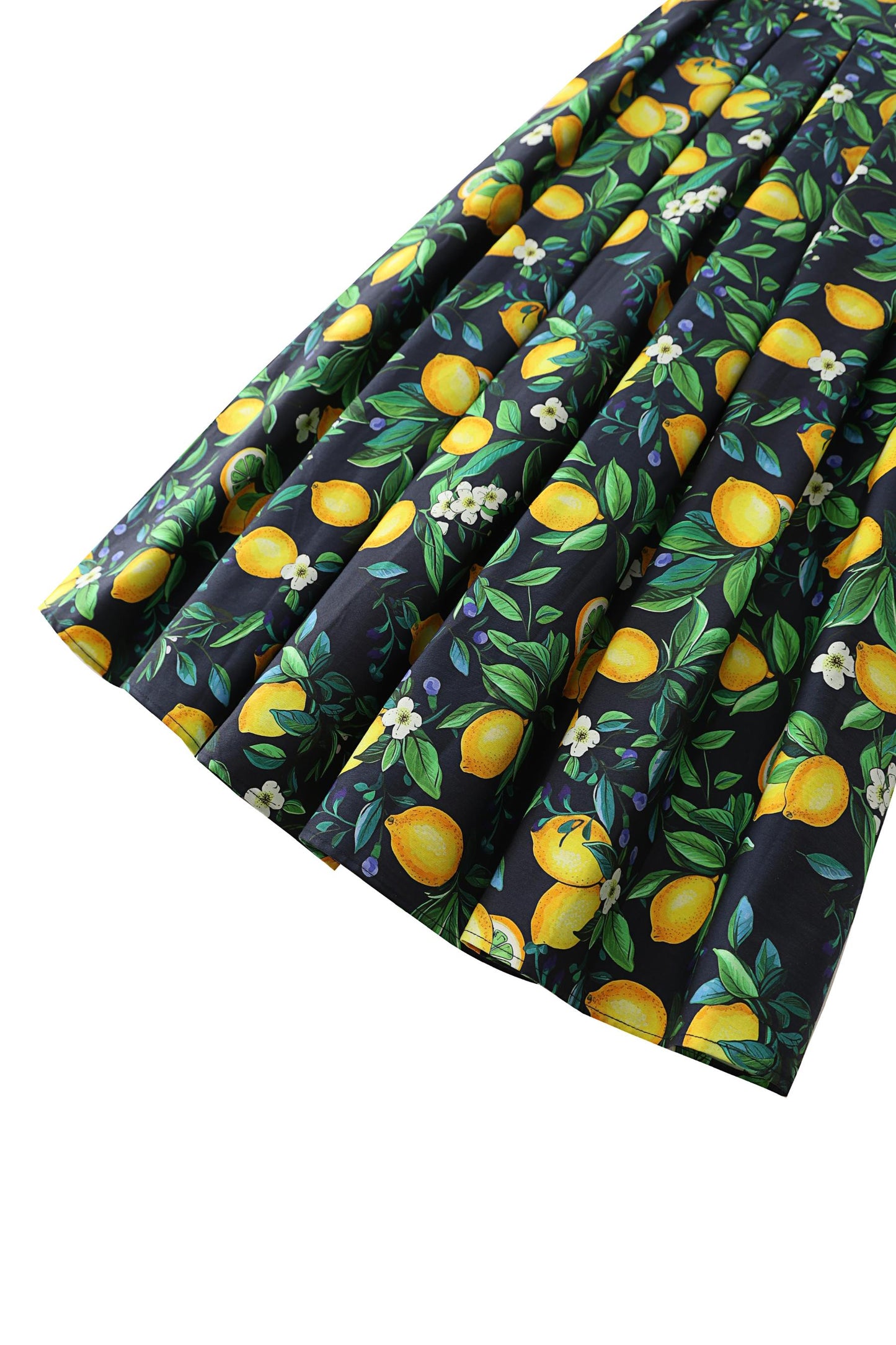 Ophelia Black Lemon Midi Dress