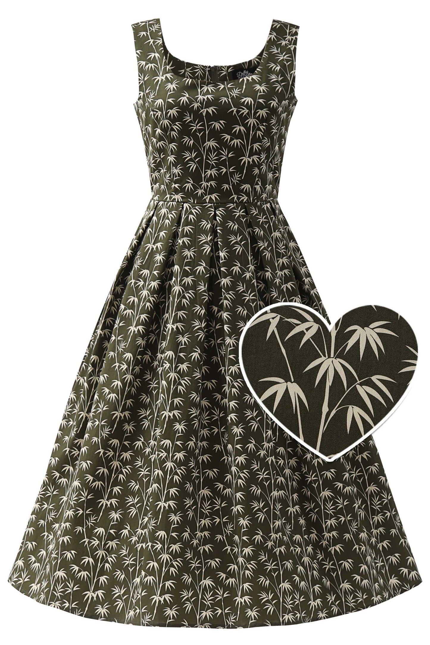Ophelia Green Bamboo Midi Dress