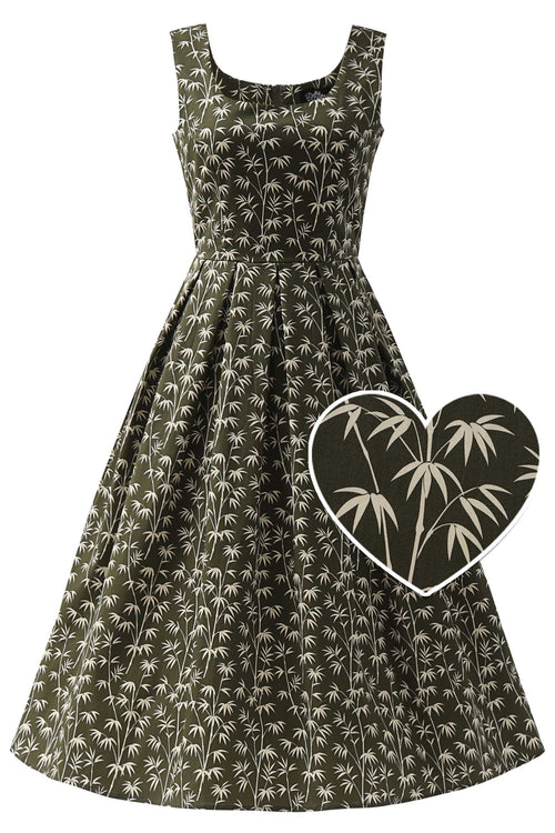 Ophelia Green Bamboo Midi Dress