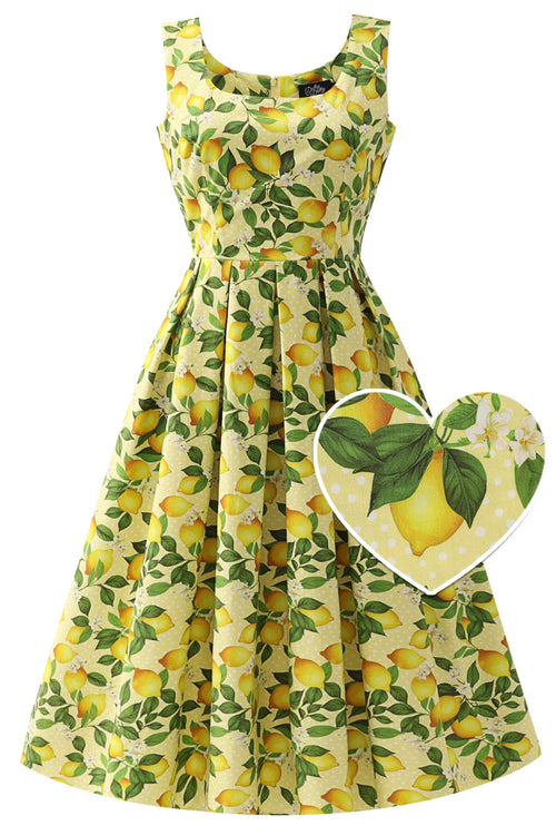 Ophelia Yellow Lemon Midi Dress