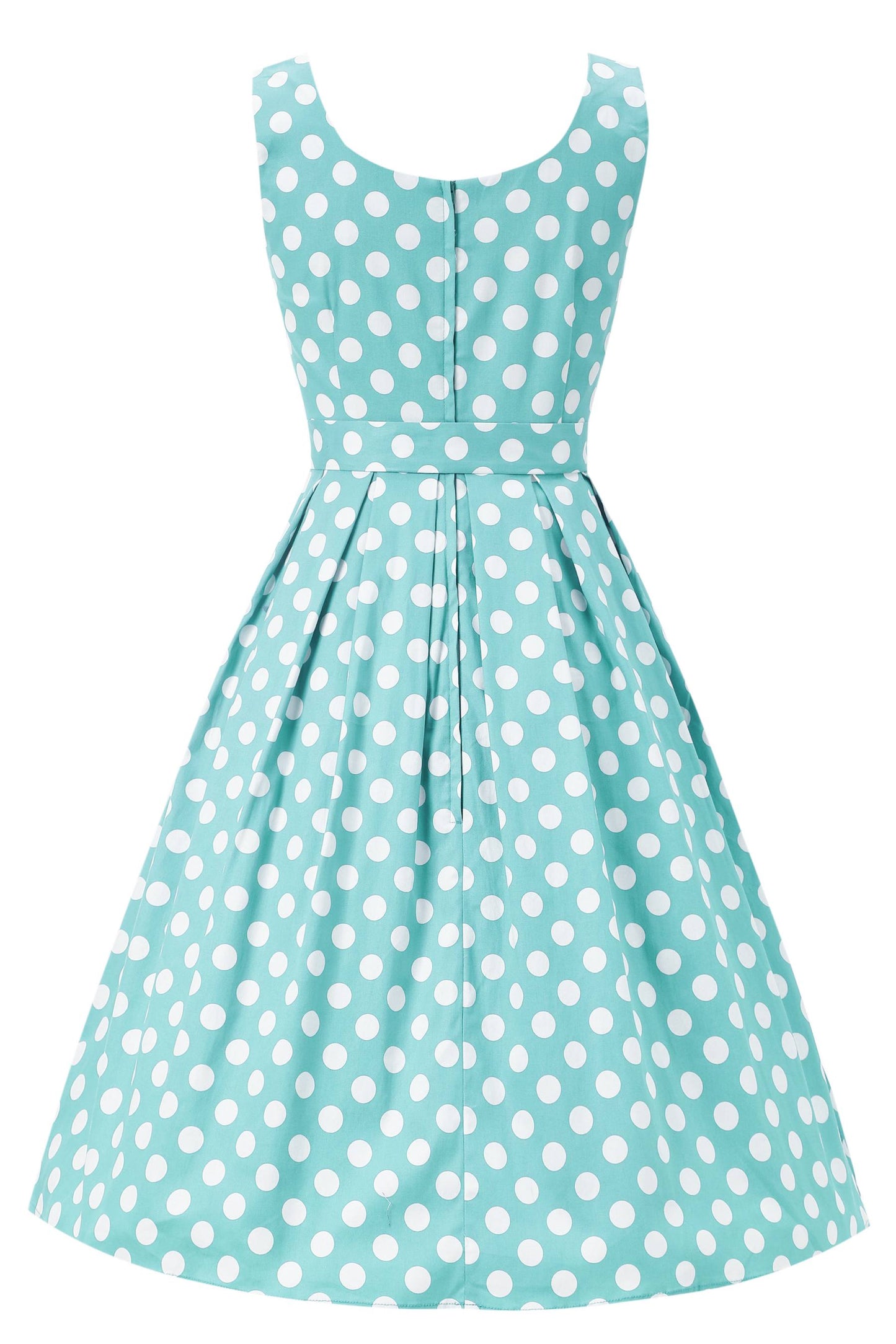 Amanda Polka Dot Flared Dress In Mint Green