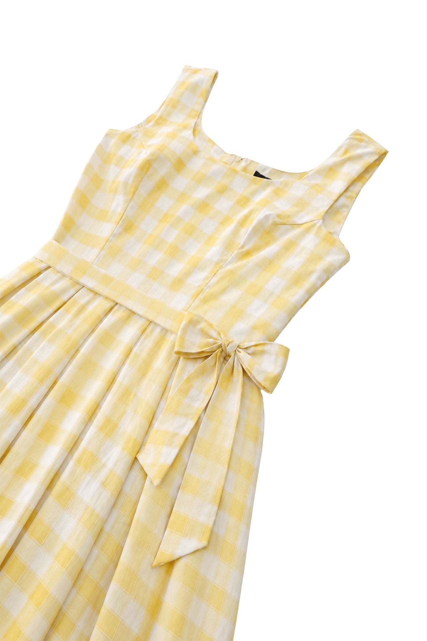 Amanda Yellow Gingham Swing Dress