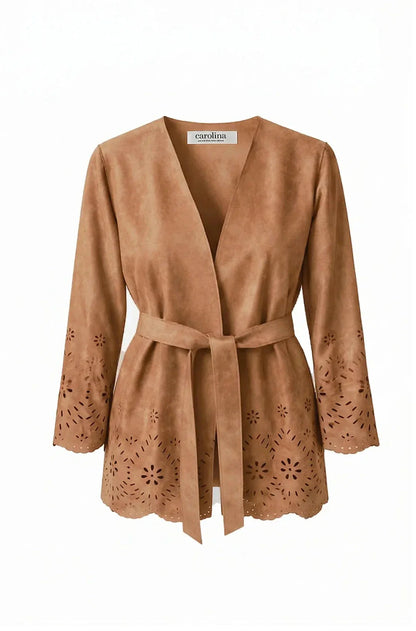 Valentina Floral Detail Jacket Taupe