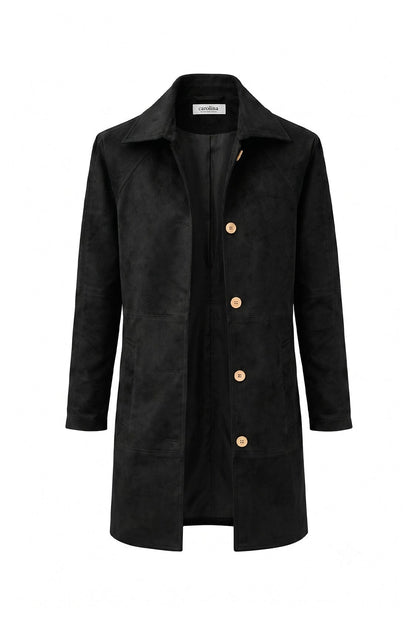Vanessa Faux Suede Coat Black