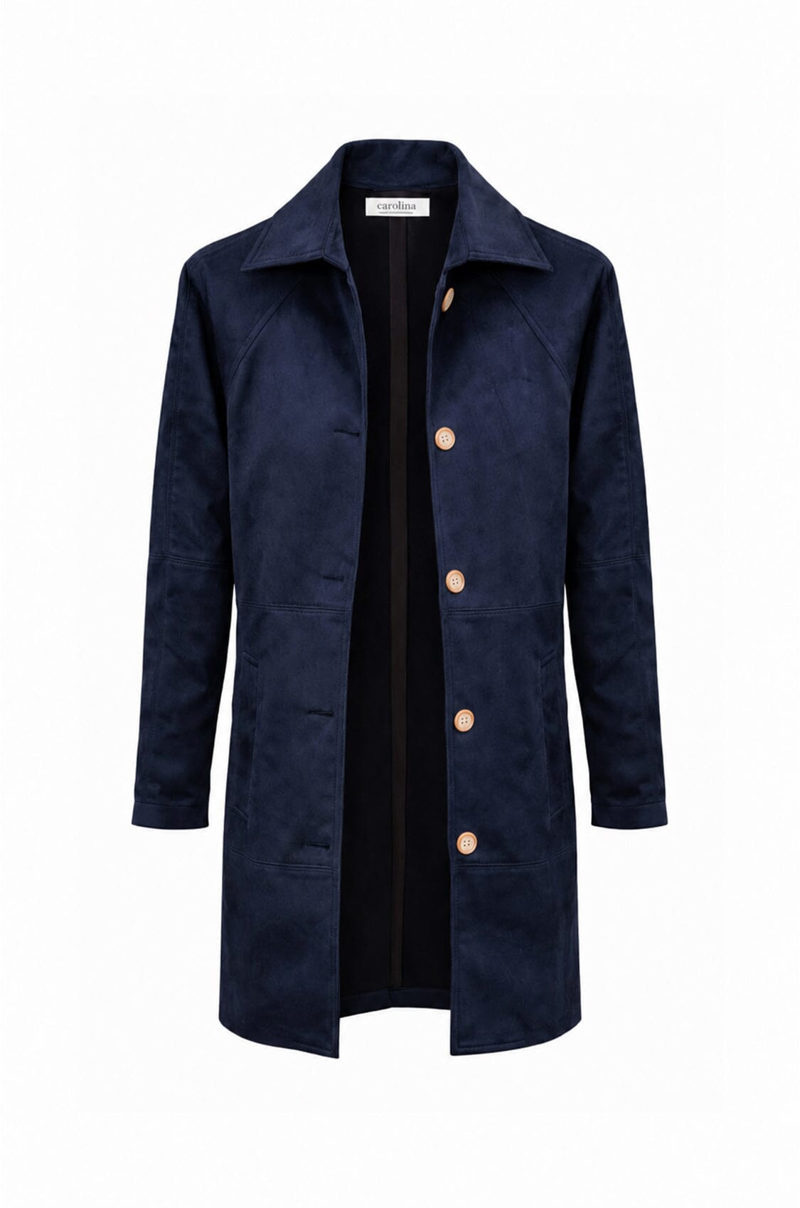Vanessa Faux Suede Coat Navy