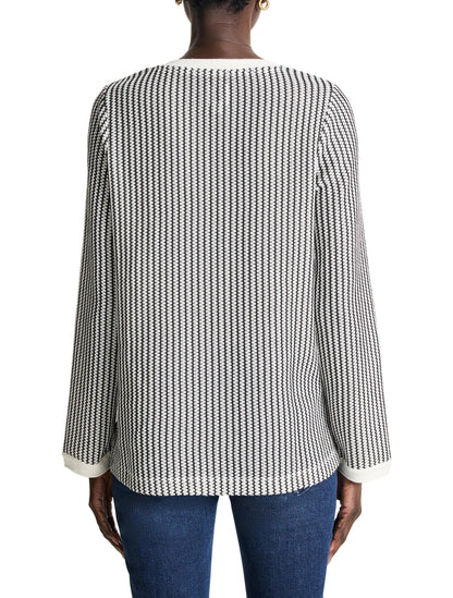 Zig Zag Split Neck Top