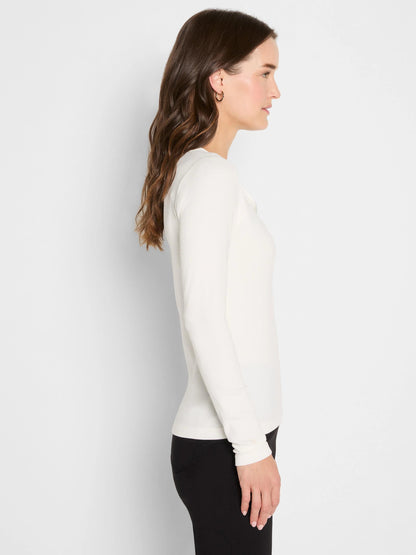 Trimmed Perfect Knit Rib V-Neck Top