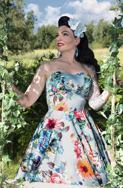 Melissa Retro Blue Floral Dress