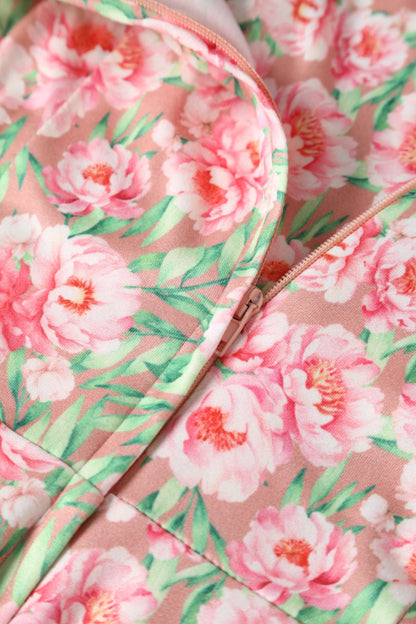Brenda Pink Floral Short Sleeved Dress