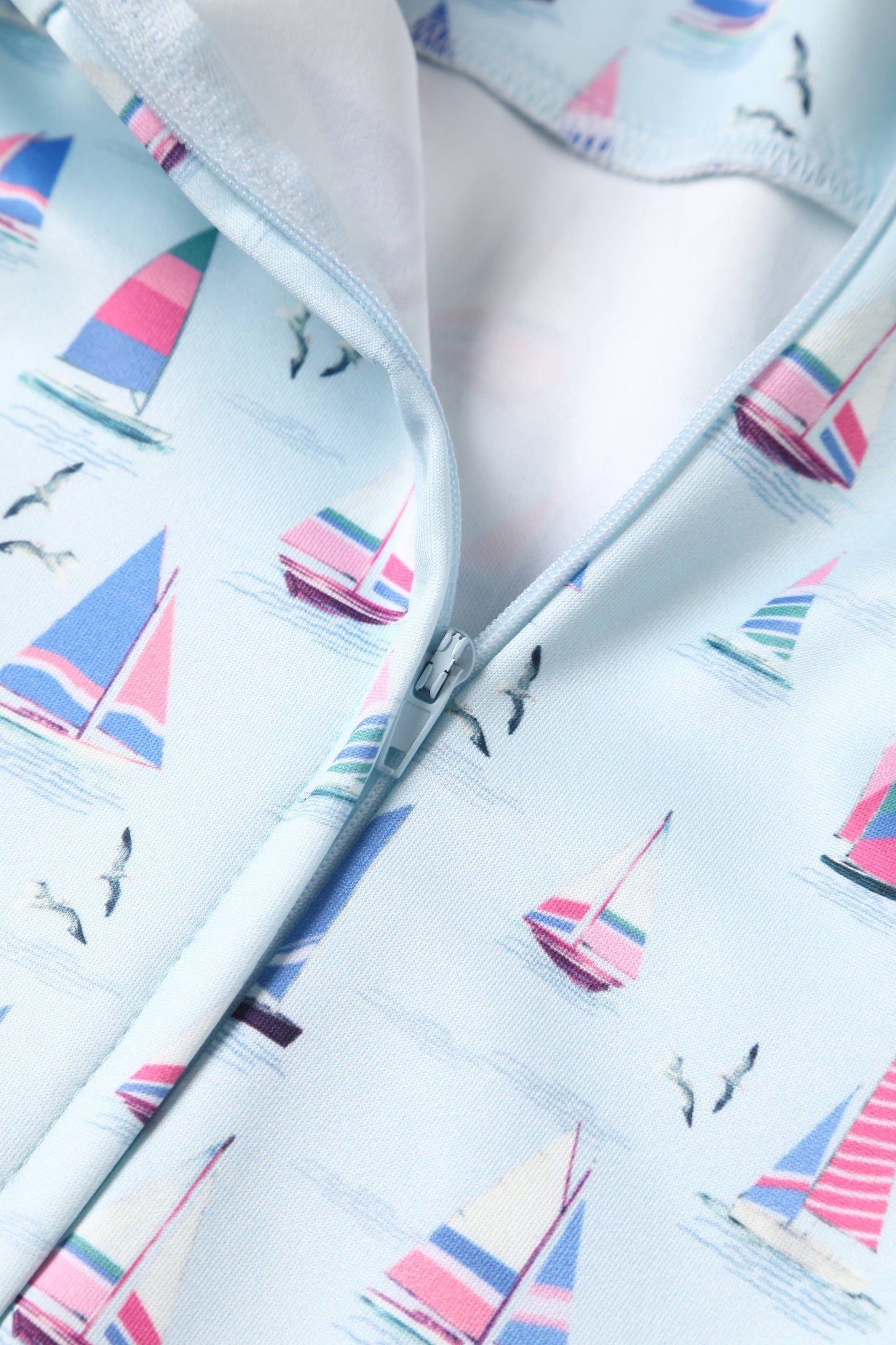 Melissa Light Blue Nautical Sailboat Strapless Dress