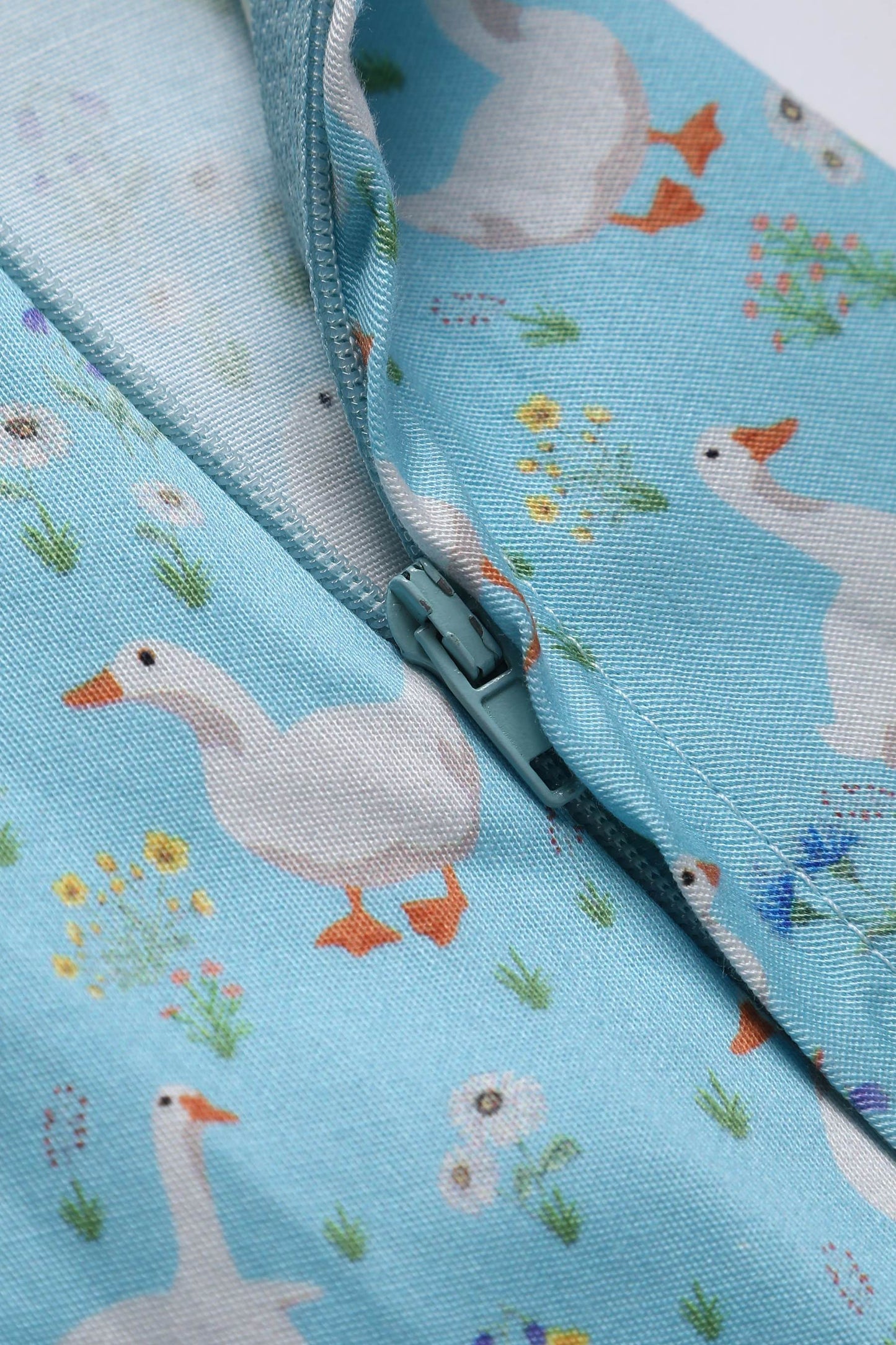 Penelope Duck Farm Shirt Dress In Light Blue