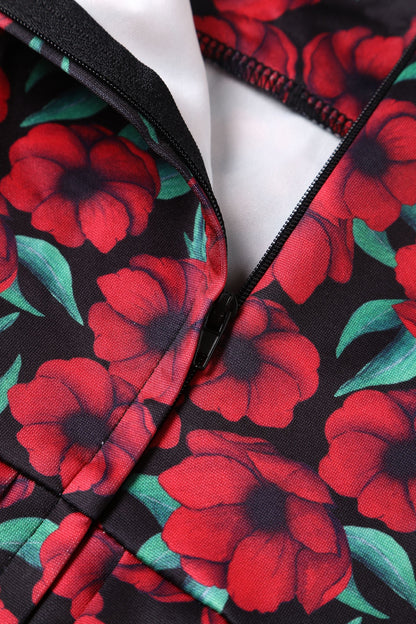 Amanda Red Anemone Swing Dress