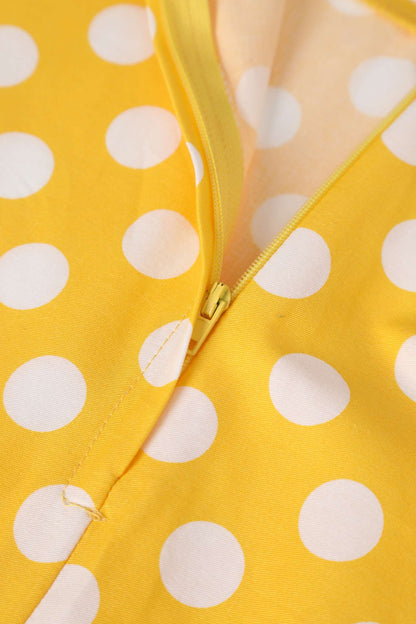 Maisie Yellow Polka Dot Full Circle Midi Skirt