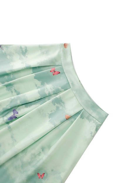 Aisley Fairy Land Pleated Midi Skirt