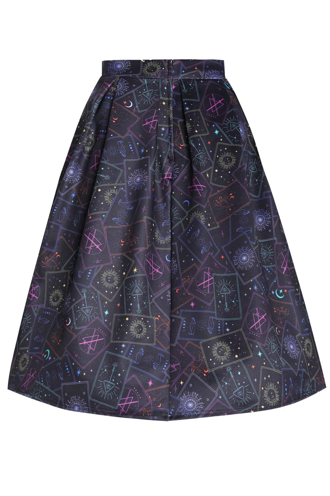 Aisley Tarot Card Black Midi Skirt