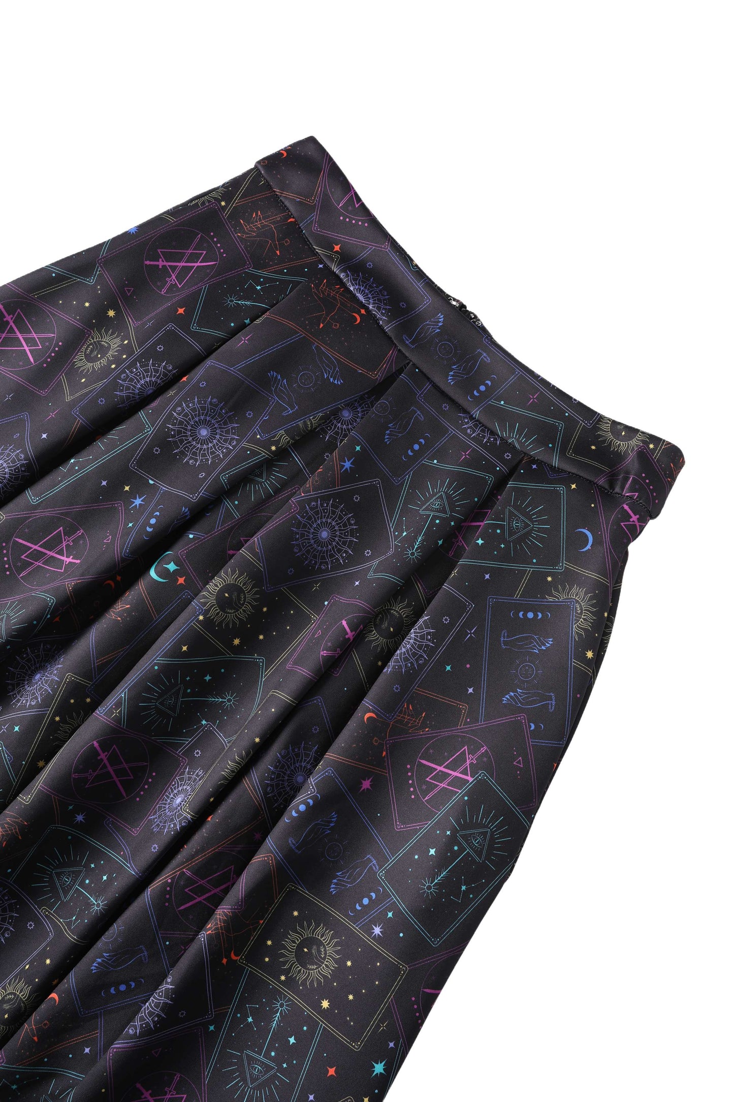 Aisley Tarot Card Black Midi Skirt