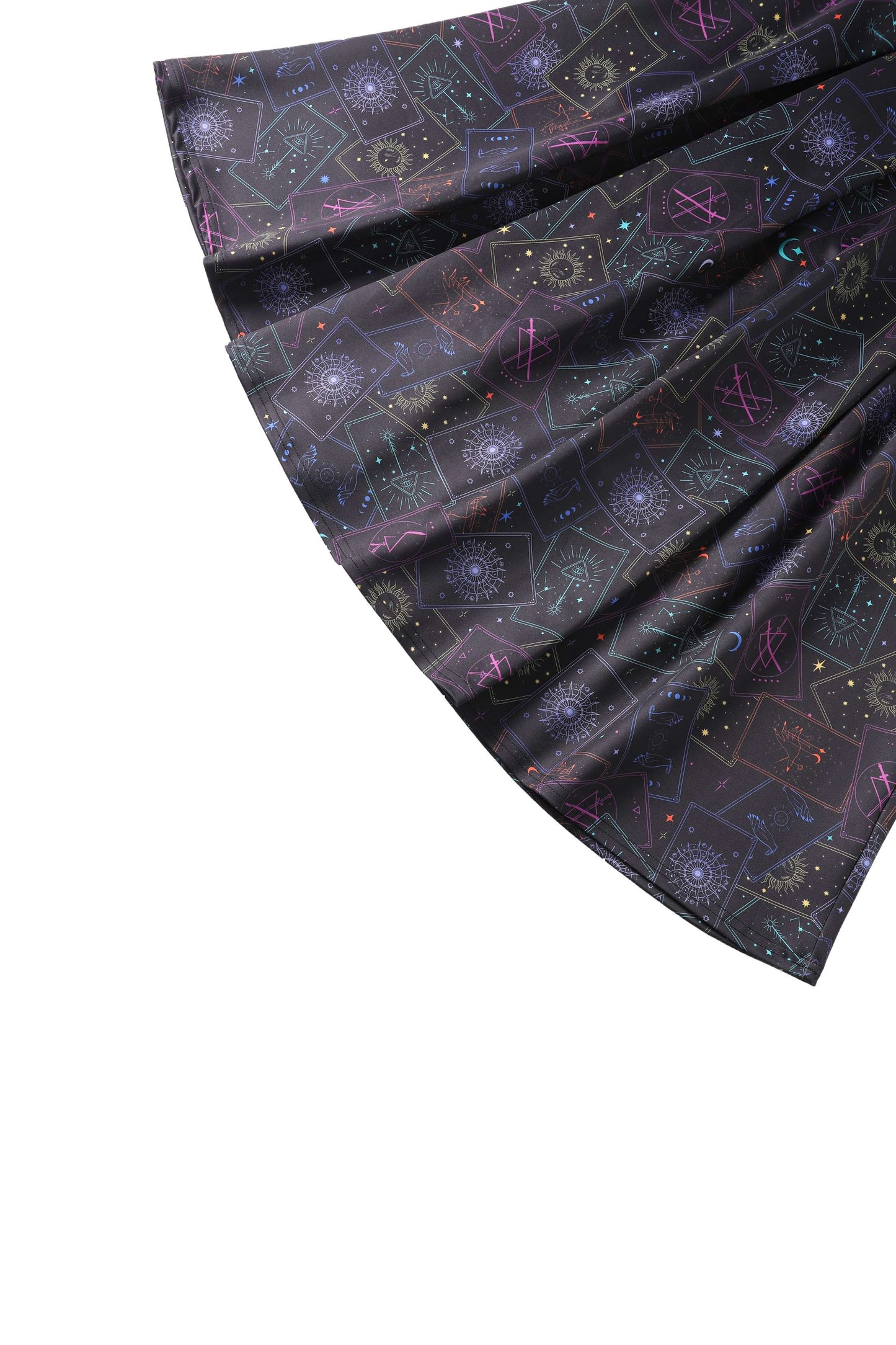 Aisley Tarot Card Black Midi Skirt