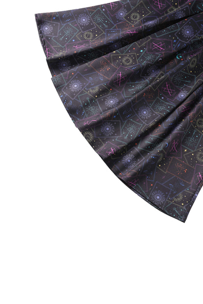 Aisley Tarot Card Black Midi Skirt