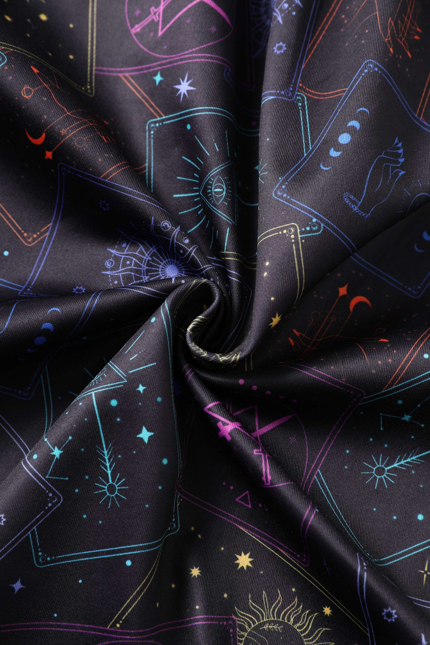 Aisley Tarot Card Black Midi Skirt
