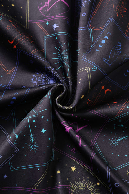 Aisley Tarot Card Black Midi Skirt