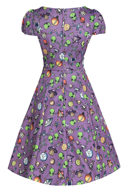 Claudia Purple Alien & UFO Space Dress