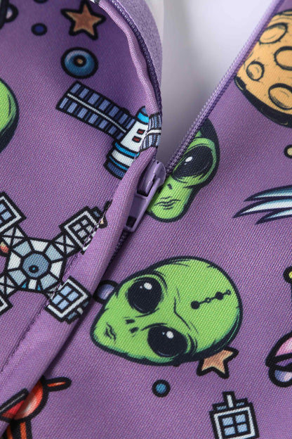 Claudia Purple Alien & UFO Space Dress