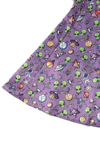 Claudia Purple Alien & UFO Space Dress