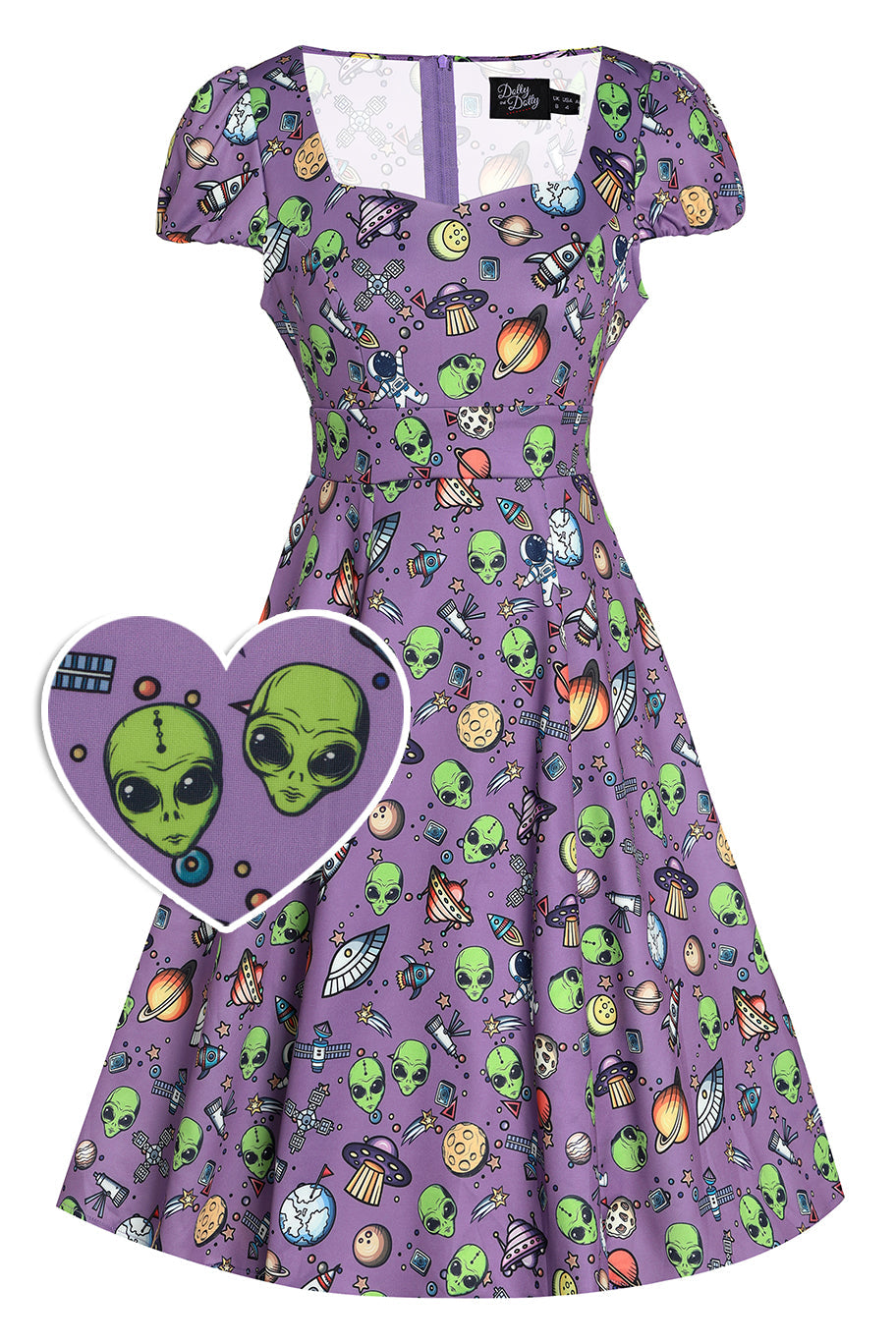 Claudia Purple Alien & UFO Space Dress