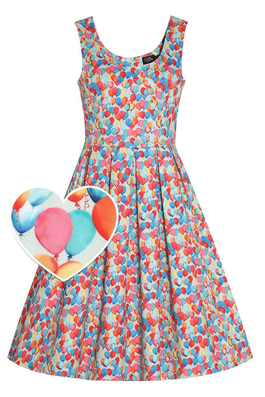 Amanda Balloon Sky Flared Dress