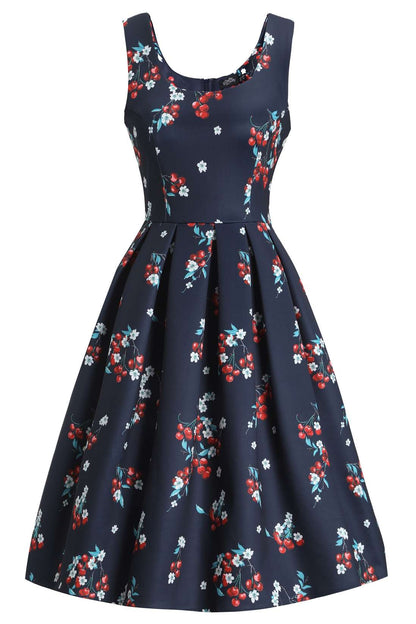 Amanda Cherry Navy Blue Flared Dress