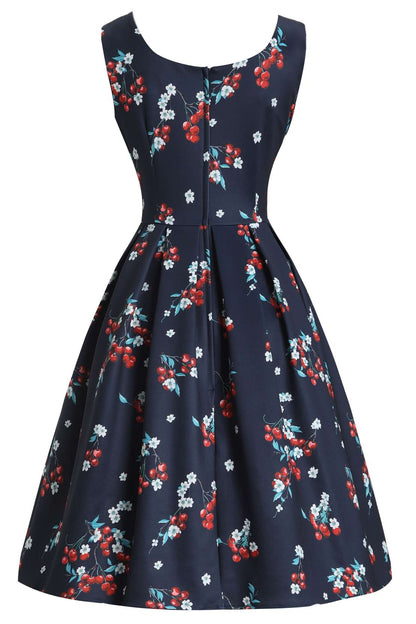 Amanda Cherry Navy Blue Flared Dress