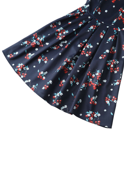 Amanda Cherry Navy Blue Flared Dress