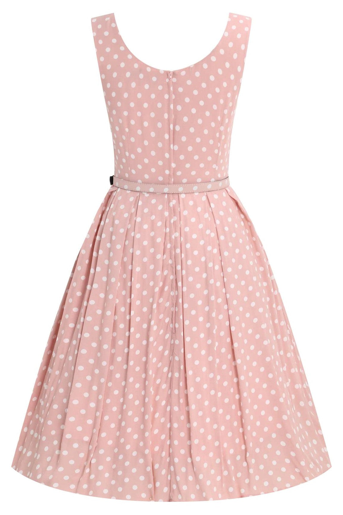 Amanda Polka Dot Flared Dress In Pink