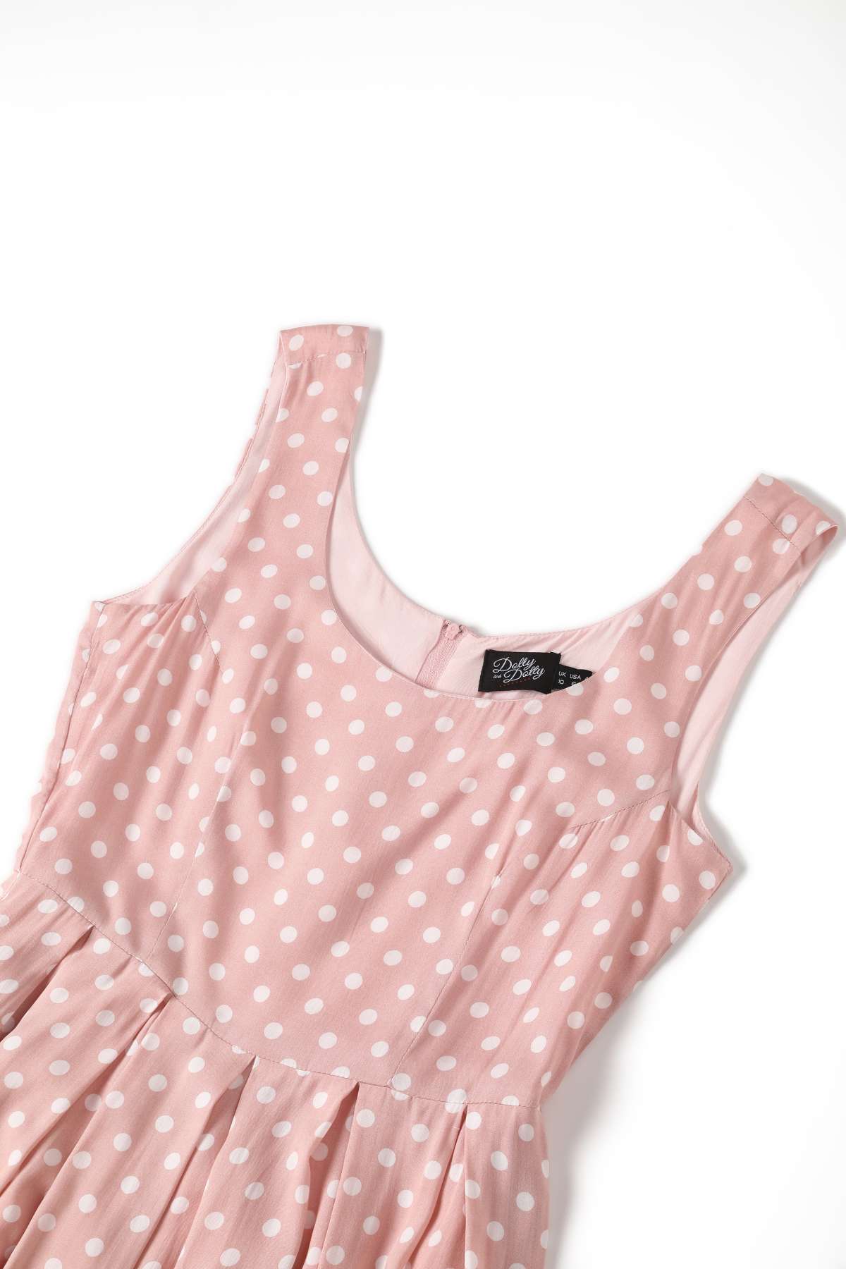 Amanda Polka Dot Flared Dress In Pink