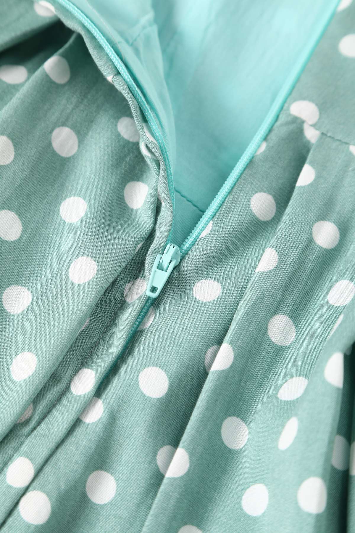 Amanda Polka Dot Flared Dress In Smoke Green